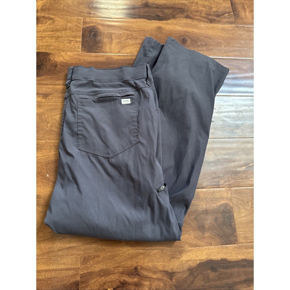 Orvis Tech Pants Mens 40x30 Gray Excellent Water Repellent Stretch Outdoor